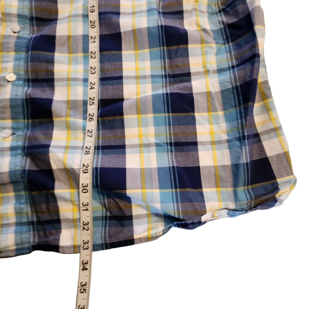 🤩Oak Hill Men's Blue Plaid Short Sleeve Button Shirt Size 3XL F34 - Picture 3 of 6